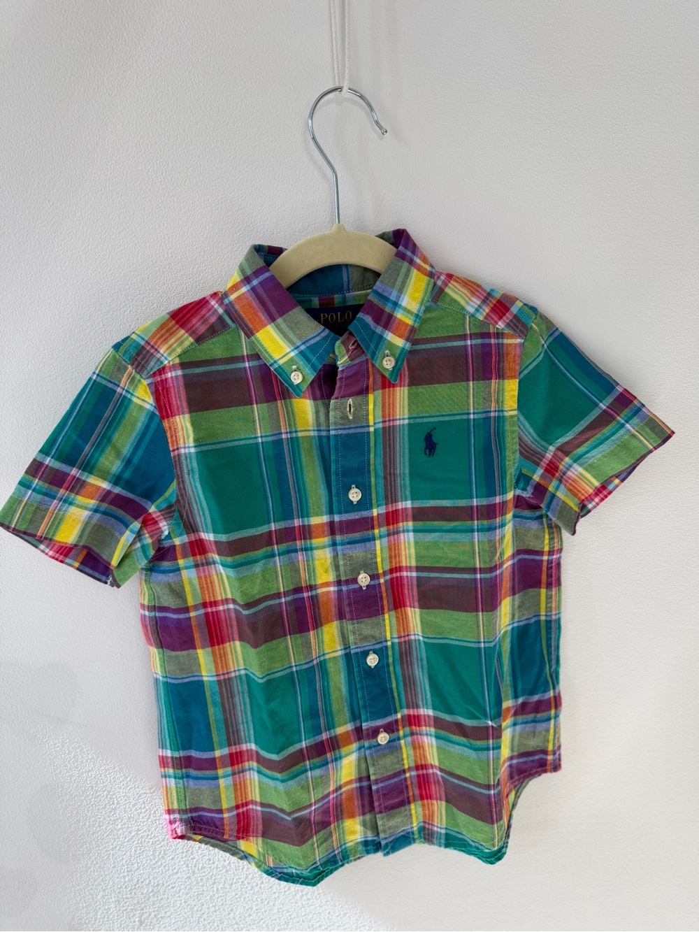Polo by Ralph Lauren Green Multi Plaid Short-Sleeve Button-Down Shirt 4